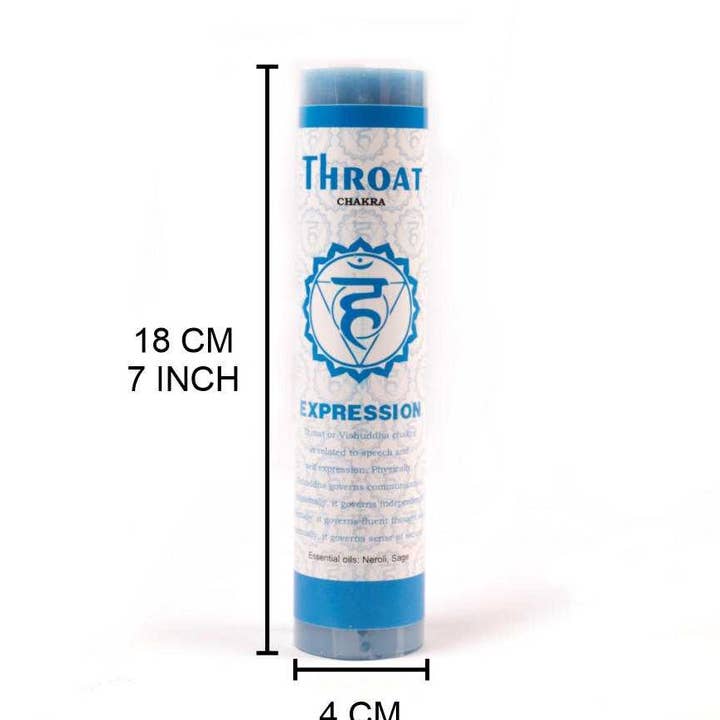 Bougies Parfumées Chakra de 7" Chakra de la Gorge pour la vente par Vrinda
