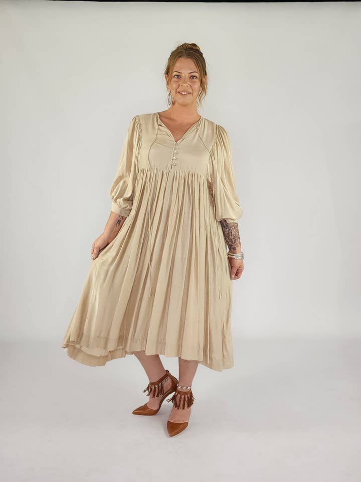 Fleur Dress Silk Blend for wholesale by TABOO FASHION