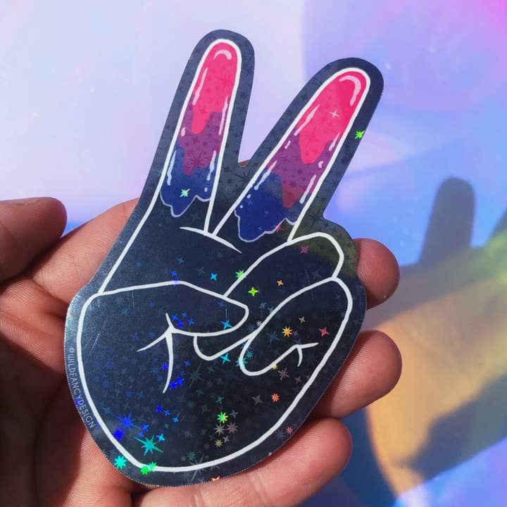 Biseksuelle hænder Prismatiske Klistermærker for engroshandel hos Wild Fancy Design