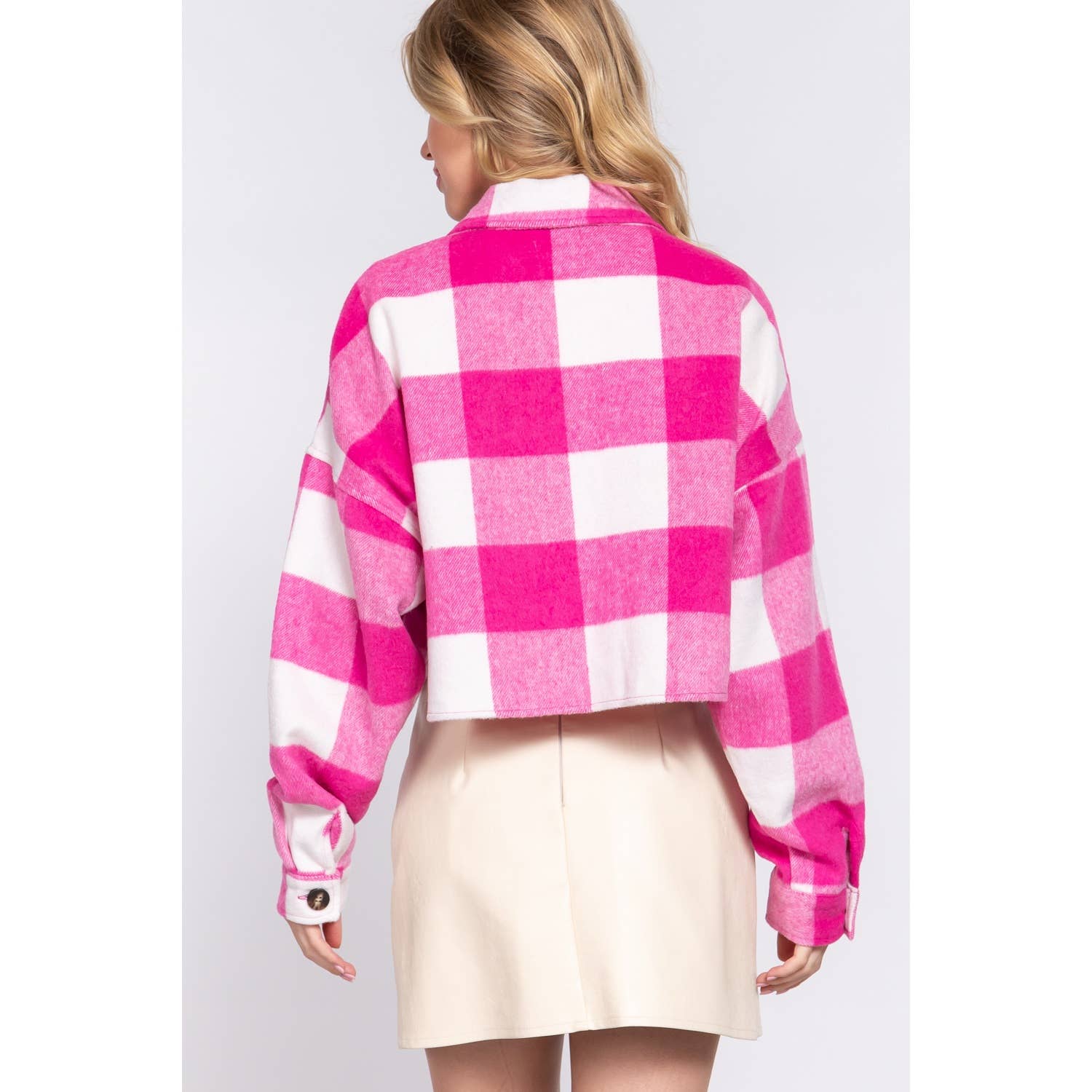 Paperdoll - Venta al por mayor Chaqueta - Mujer - CHAQUETA CORTA HOLGADA DE LANA A CUADROS6