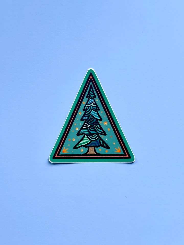 Pine Tree Vinyl Sticker, 3 x 2.6 in. for wholesale by liadelyonart