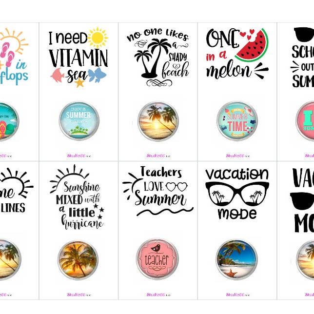 Say It in A Snap Jewelry - Venta al por mayor Moneda/objeto de coleccionista - Say It In A Snap - Tarjeta temática de playa de verano con Snap