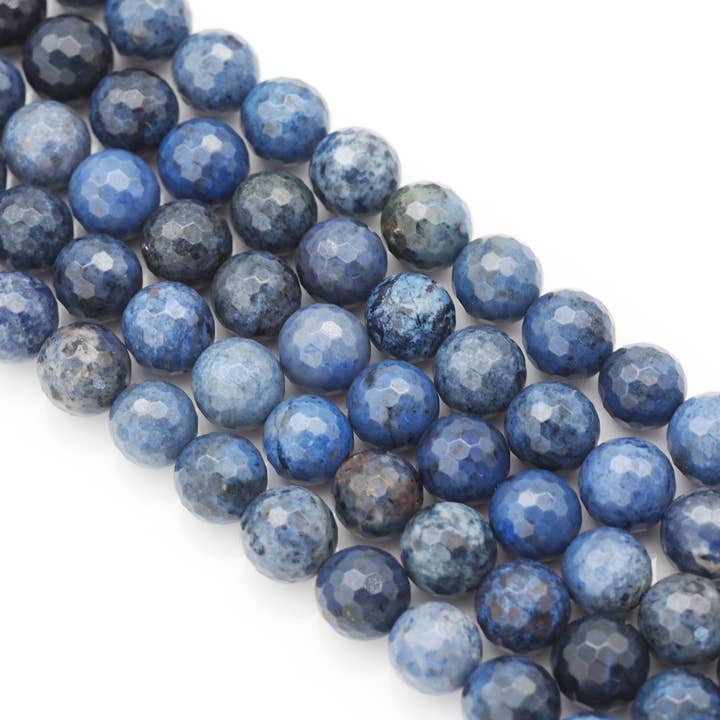 BestBeads&Beyond - Wholesale Beads - Genuine Quality Dumortierite Round Faceted Beads, 6mm/8mm/10mm, Sku#U14472