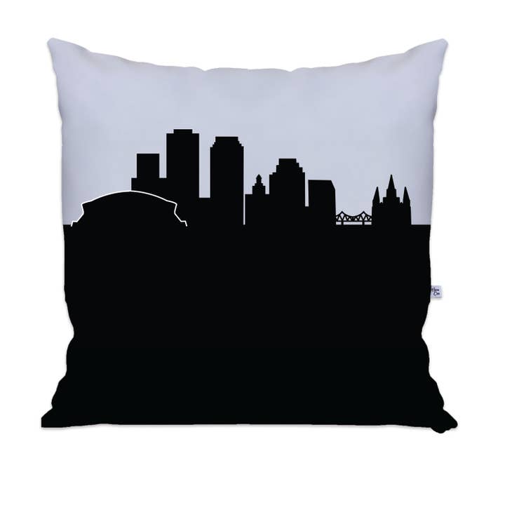 New Orleans LA Skyline Large Throw Pillow for wholesale by Anne Cate