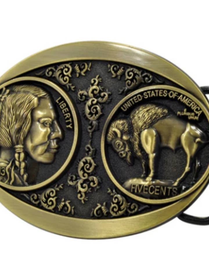 Fibbia da cowboy indiano occidentale Buffalo Coin 1438 per la vendita all'ingrosso da parte di SimpleNGreat