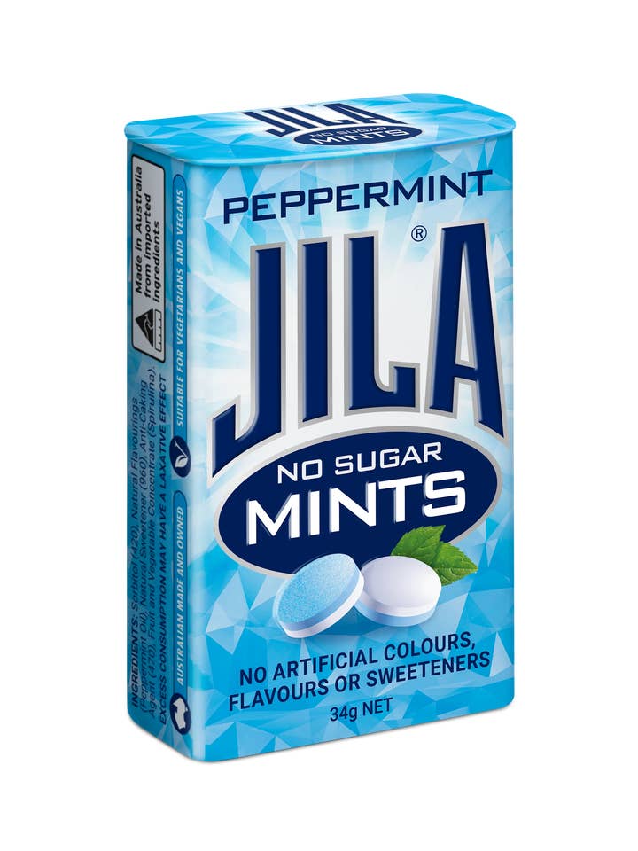 JILA® No Sugar Mints Peppermint - 12 Pack for wholesale by Ferndale