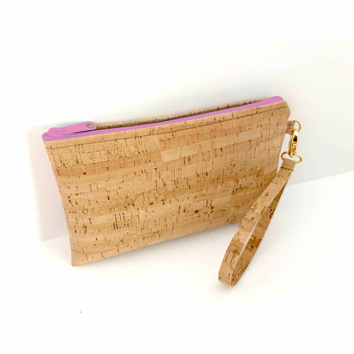 Natalie Therese - Wholesale Wristlet - Cork Simple Wristlet in 3 Sizes | Rustic Cork3