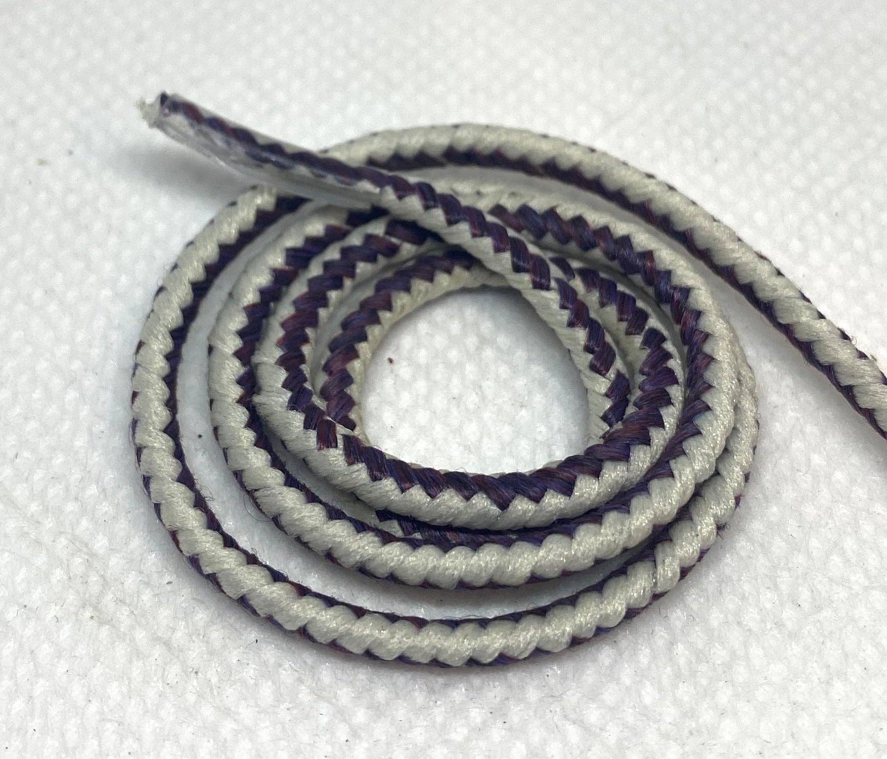 The Shoelace Factory - Wholesale Shoelaces - Unisex - Plum and Off White Striped Dress Shoelaces0