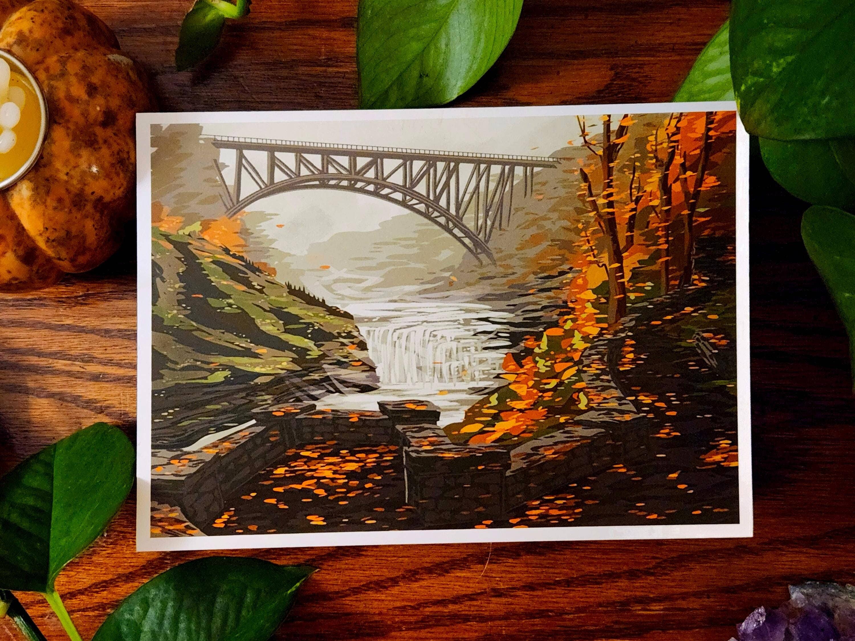 Madd Arts - Vendita all'ingrosso Stampa artistica - Stampa d'Arte Cascata Autunnale del Parco Statale di Letchworth2