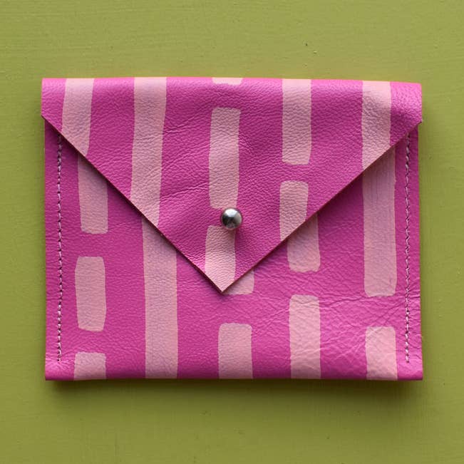 Jemma Marston - Wholesale Coin Purse - Women's - Brick Leather Hand Painted Card Pouch0