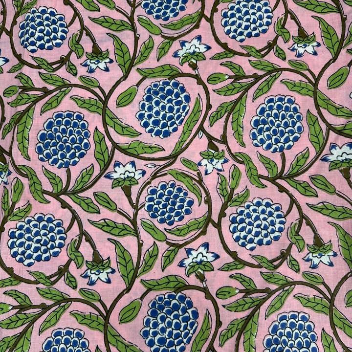 The Eastern Loom - Wholesale Fabric - Cotton Hand Block Printed Fabric Natural Dyes - Grapes Print1