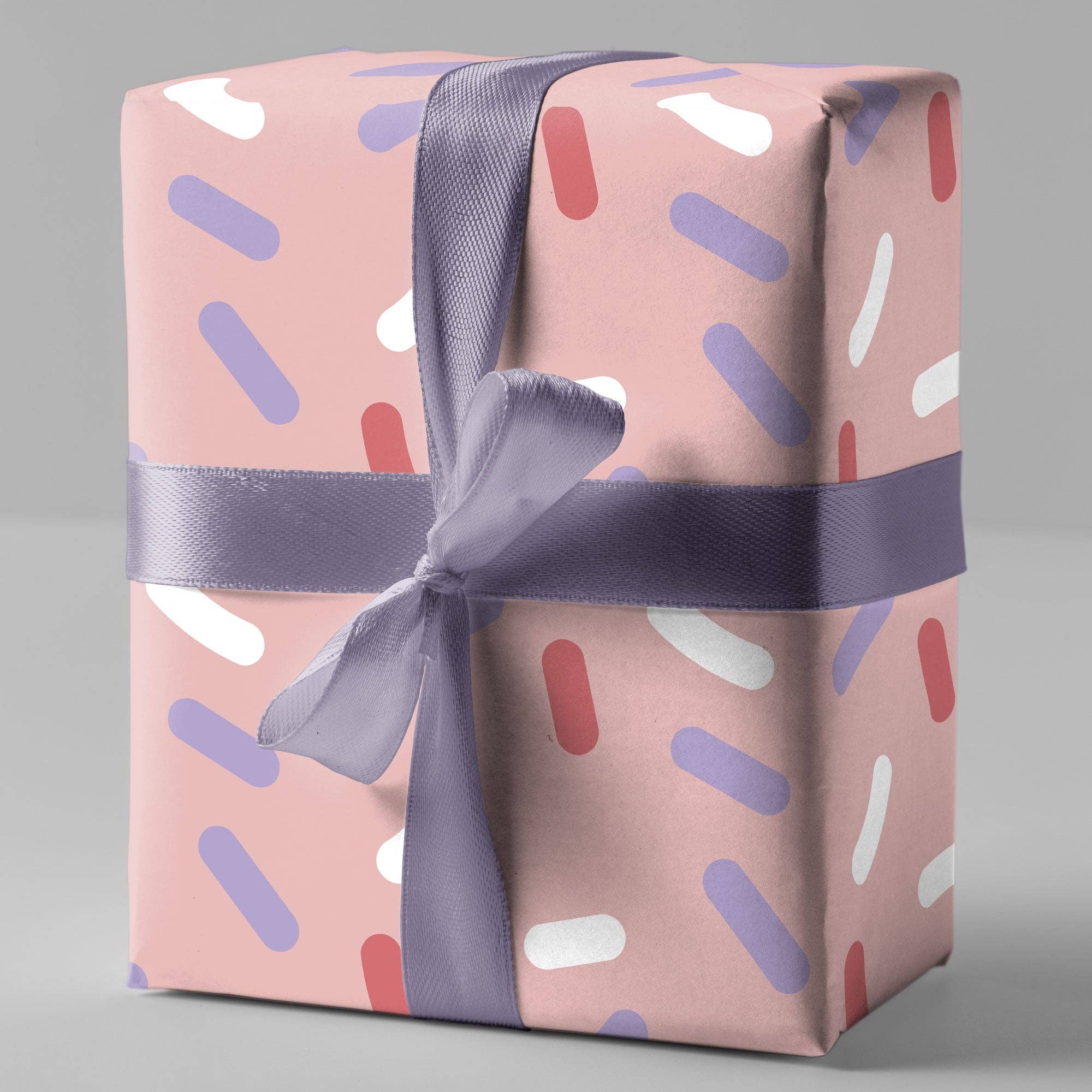 Naturbedacht - Wholesale Flat Wrap - Wrapping paper - Confetti - Pink background - No. 2453