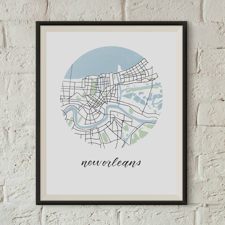 New Orleans, Louisiana Map Print for wholesale by Sophie Kaplan