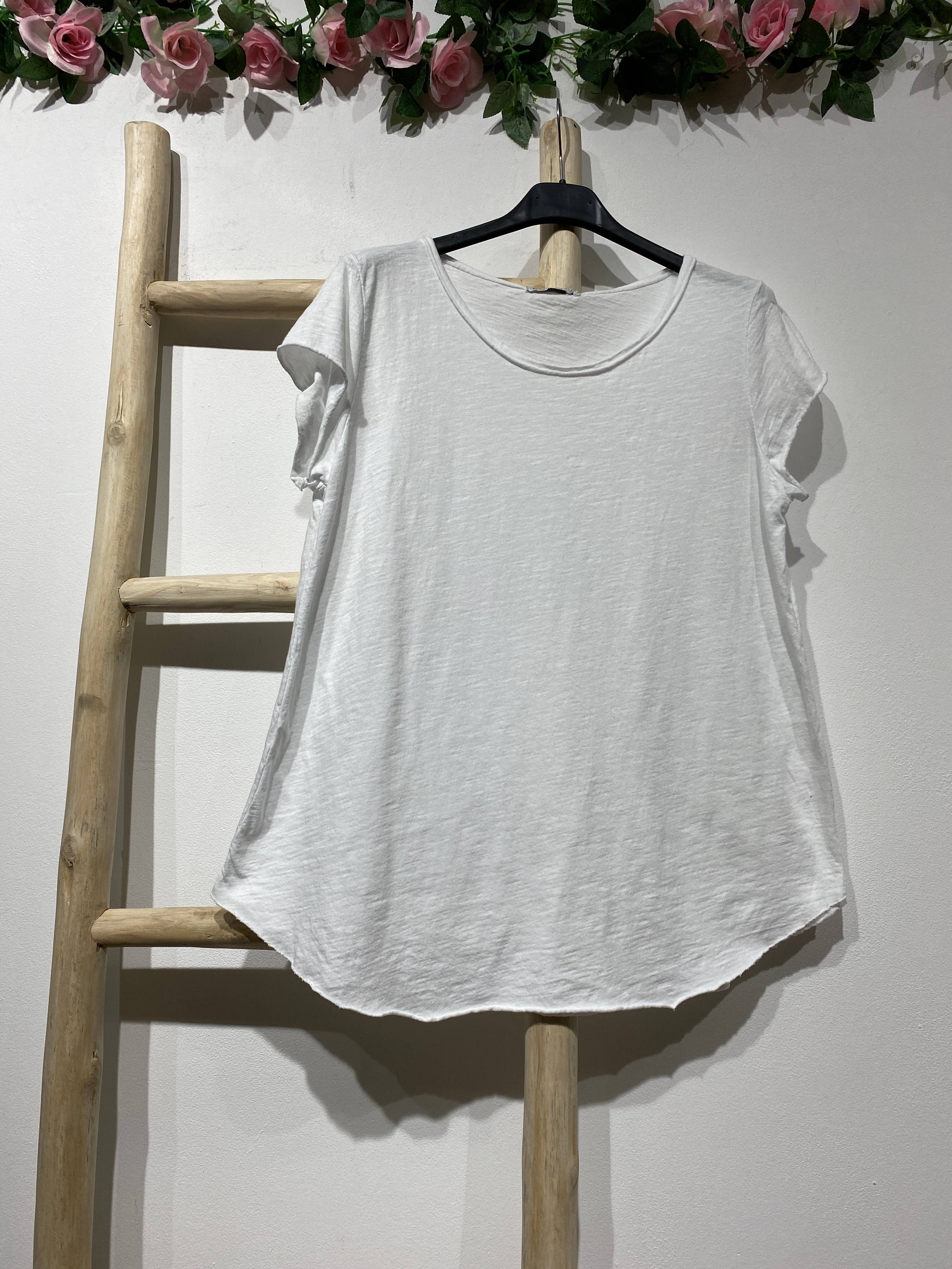 LINEN & COTTON HOUSE – Engroshandel T-shirt – til kvinder – Bomuld t-shirt med rund hals, basis 81174