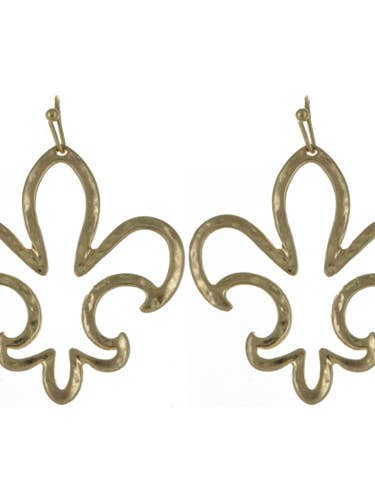 Boucles d'oreilles Fleur de Lis Or pour la vente par Wear N. E. Wear Jewelry & Gift Co, LLC