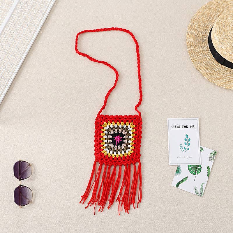 ShieldChic - Wholesale Crossbody Bag - Women's - Crochet Granny Square Bag Hand-Hooked Cotton Bag5