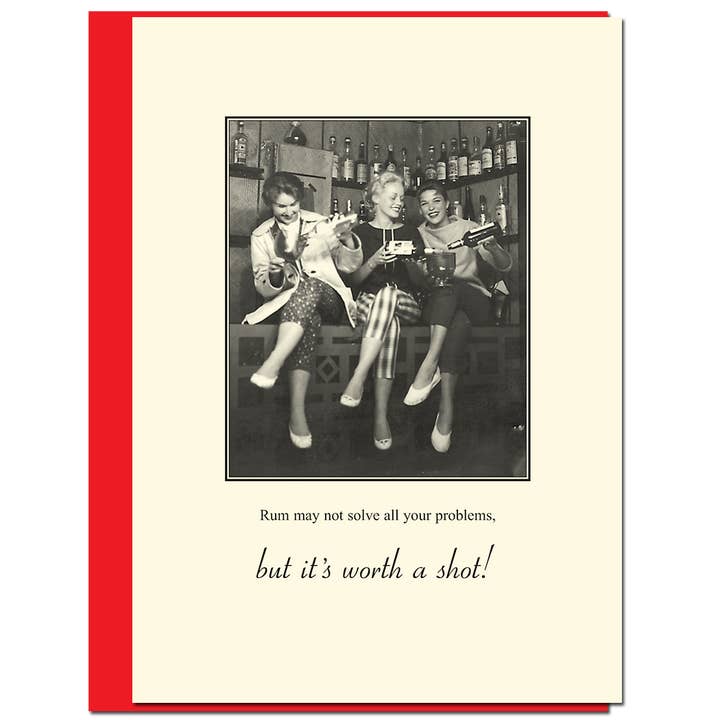 Worth a Shot Rum Humor Card per la vendita all'ingrosso da parte di Bloodshot Press
