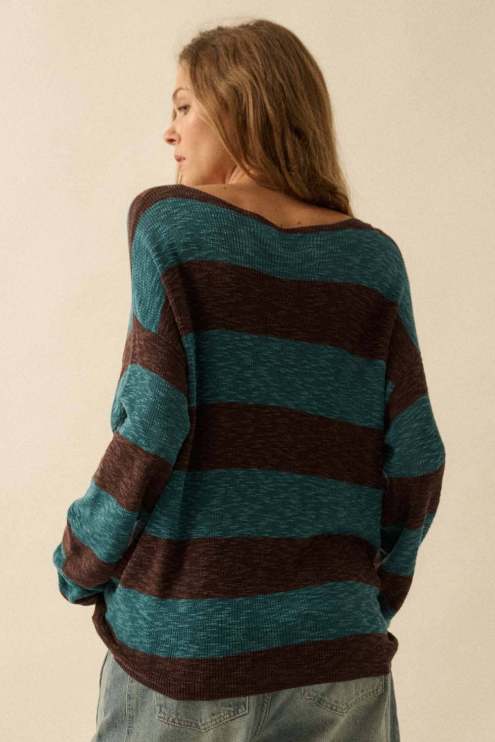 Promesa USA - Wholesale Knit Sweater - Women's - Striped Ribbed-Knit Sweater23
