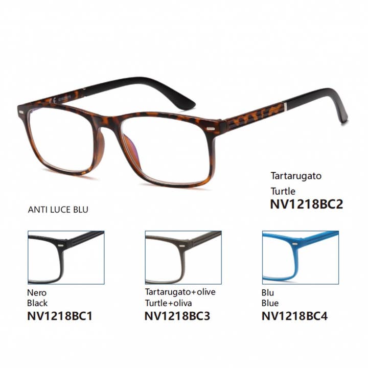 Lunettes de lecture préassemblées avec verres anti-lumière bleue - NV1218-B pour la vente par NEW VISION MILANO SRL