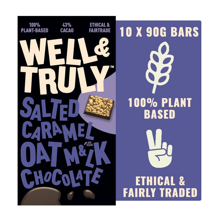 Salted Caramel Oat M&LK Chocolate 10 x 90g for wholesale by Well&Truly