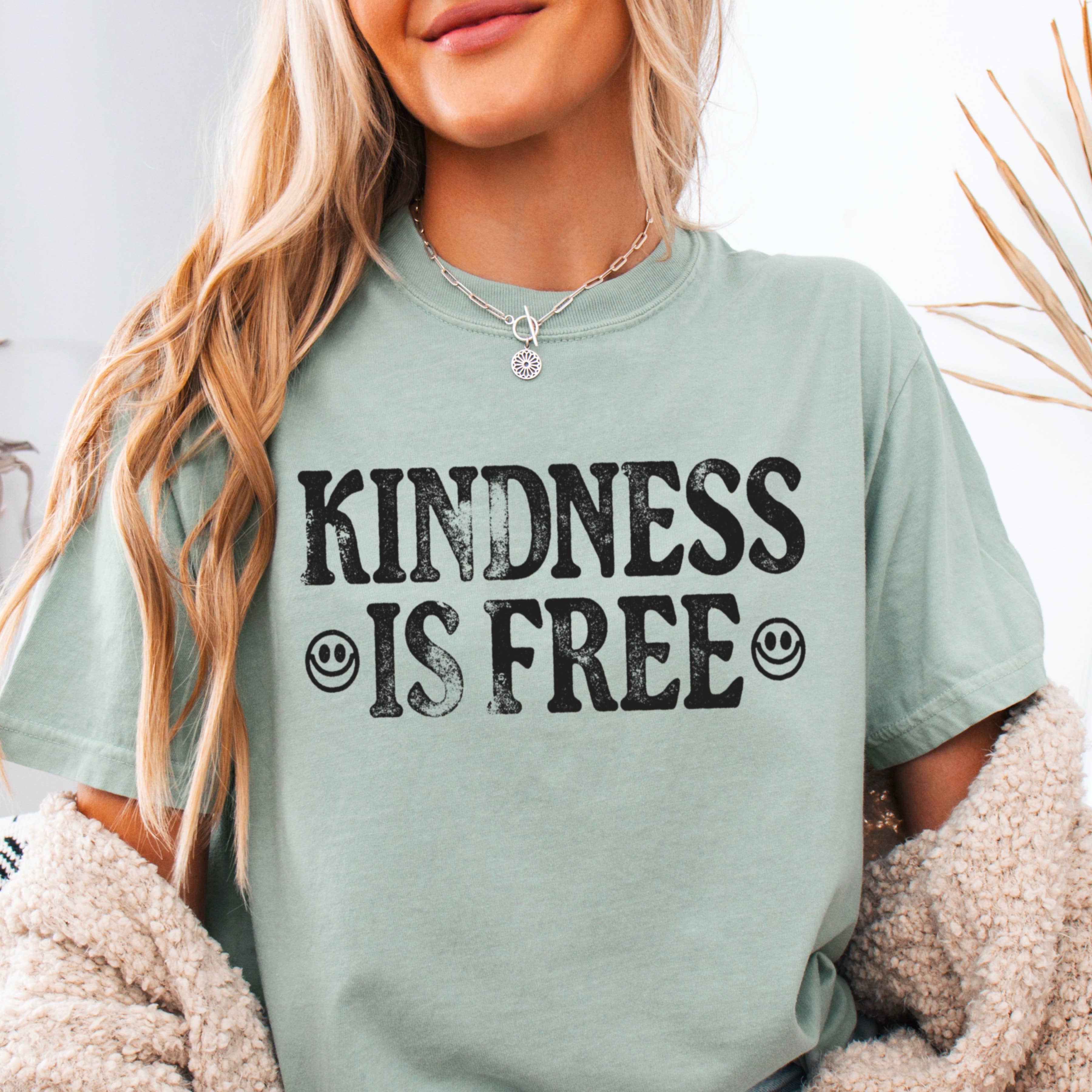 Shoppe SHC - Wholesale Screen Printed T-Shirt - Women's - Kindness Is Free Comfort Color Screen Print Graphic Tee6