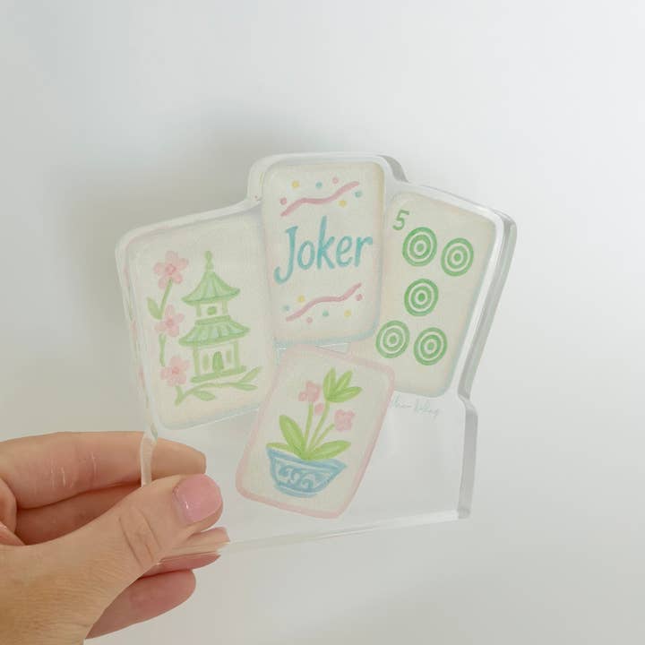 Anna Walding Art - Wholesale Ornament - Acrylic Mahjong Block - Ornament, mini, large 2