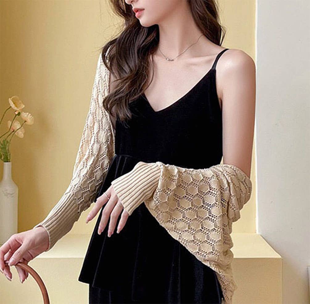 Fennco Styles - Vendita all'ingrosso Cardigan - Donna - Maglione bolero all'uncinetto traforato con maniche lunghe26