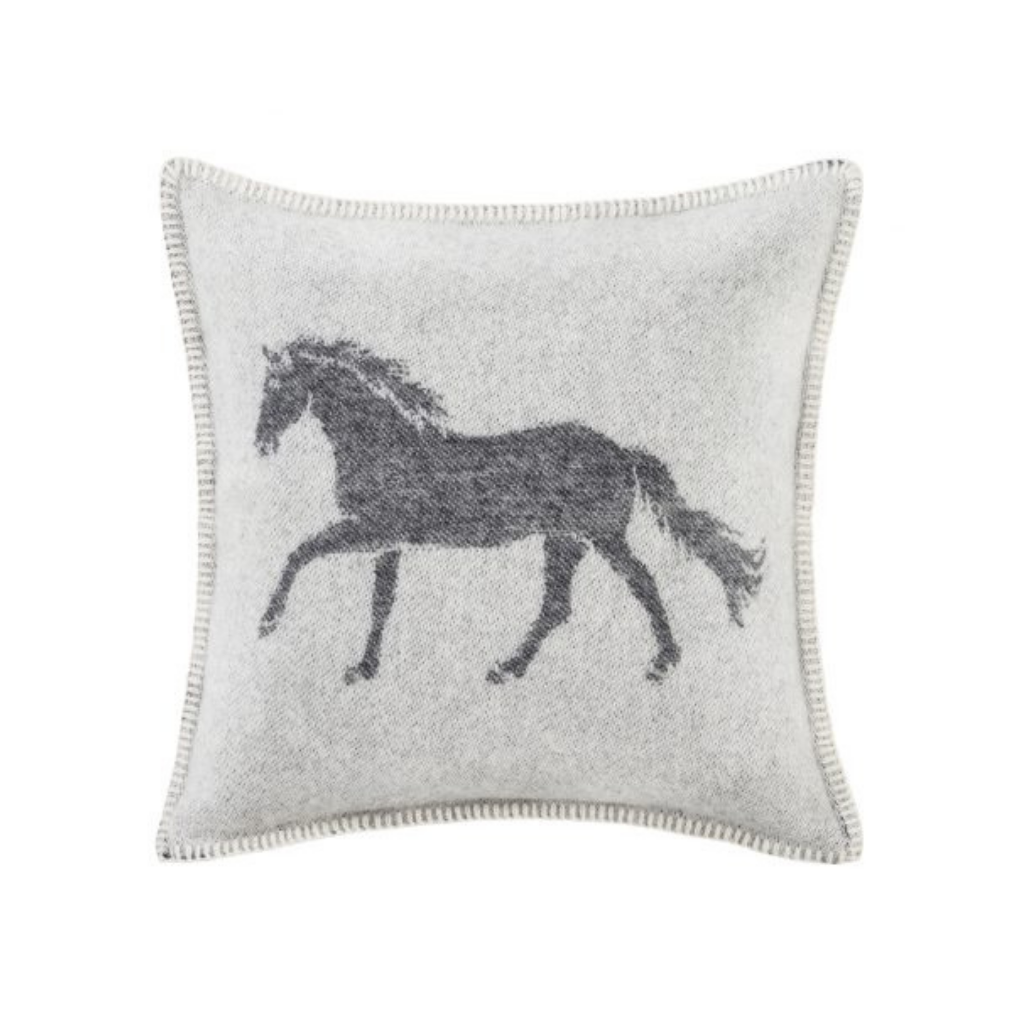JJ Textile - Wholesale Throw Pillow Cover - Horse Soft Grey Pure Wool Cushion Covers1
