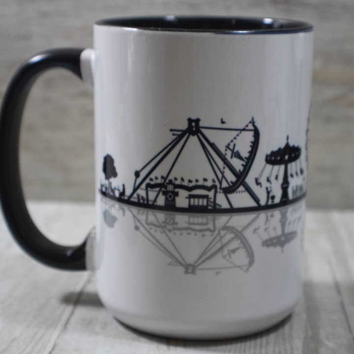 silhuett Karneval Bakgrund //15 oz. Keramikkopp för wholesale av Raven Design