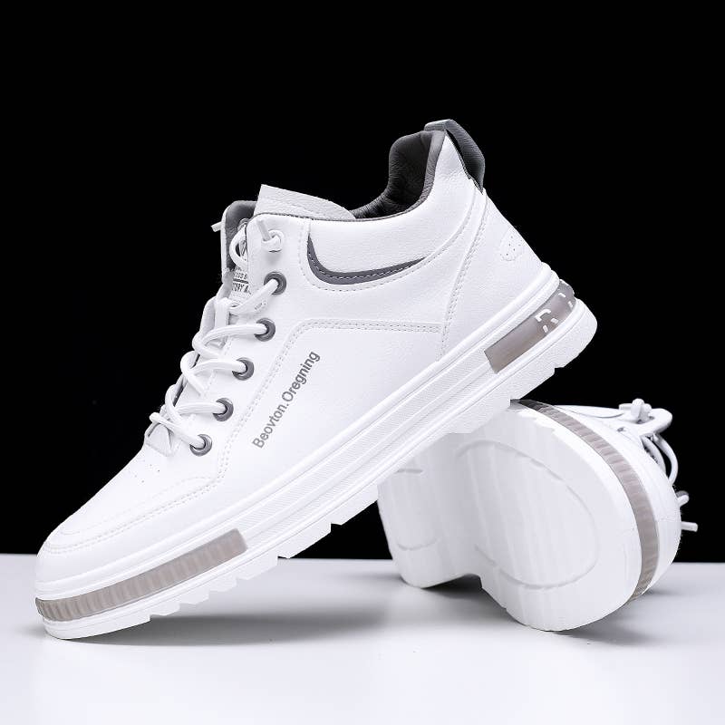 Calseosvic – Großhandel Lifestyle-Sneaker – Herren – Modische weiße Herren-Sneaker in Mid-Top-Form, bequem1