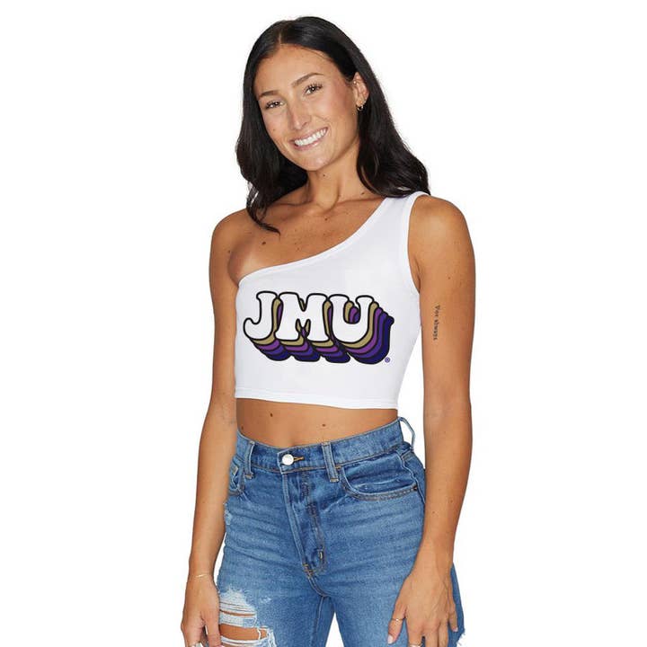 Haut à bretelles JMU Retro pour la vente par Lojo Collegiate Apparel