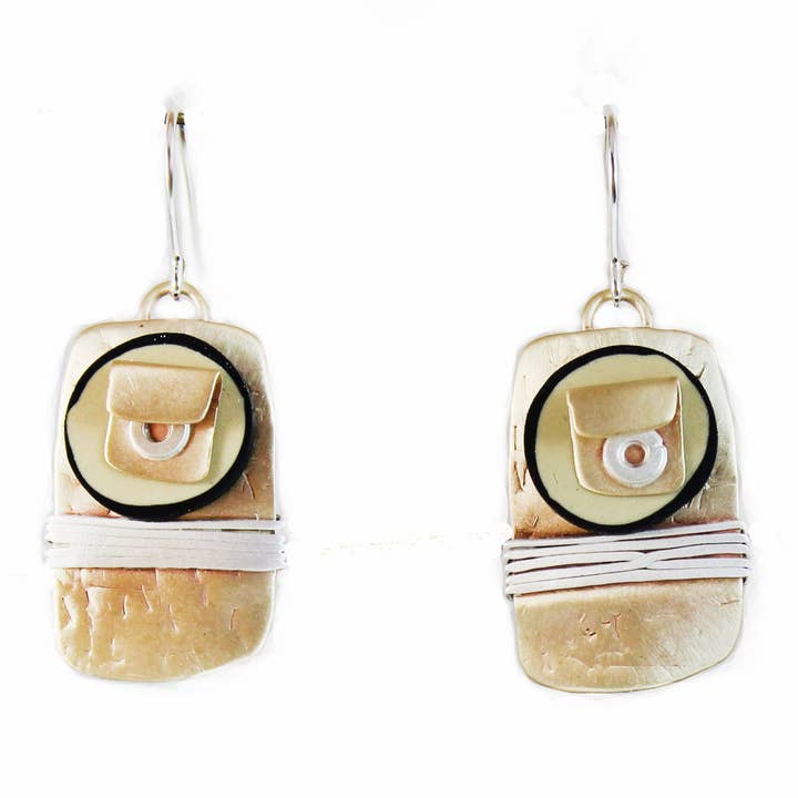 Wrappings Earrings Polymer Clay Sterling and Brass for wholesale by Whitney Designs Ltd.