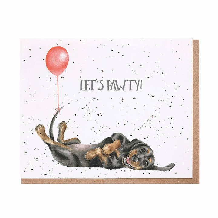 Lets Pawty - Single Card for wholesale by Wrendale Designs