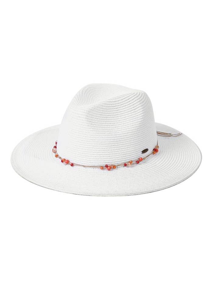 CC PANAMA SUNHAT GLASS BEAD TRIM B STH-11 for wholesale by anbfashion