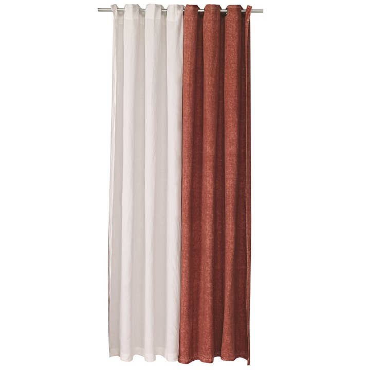 Linen Stone Wash White Curtain With Grommets (1) for wholesale by Brunelli