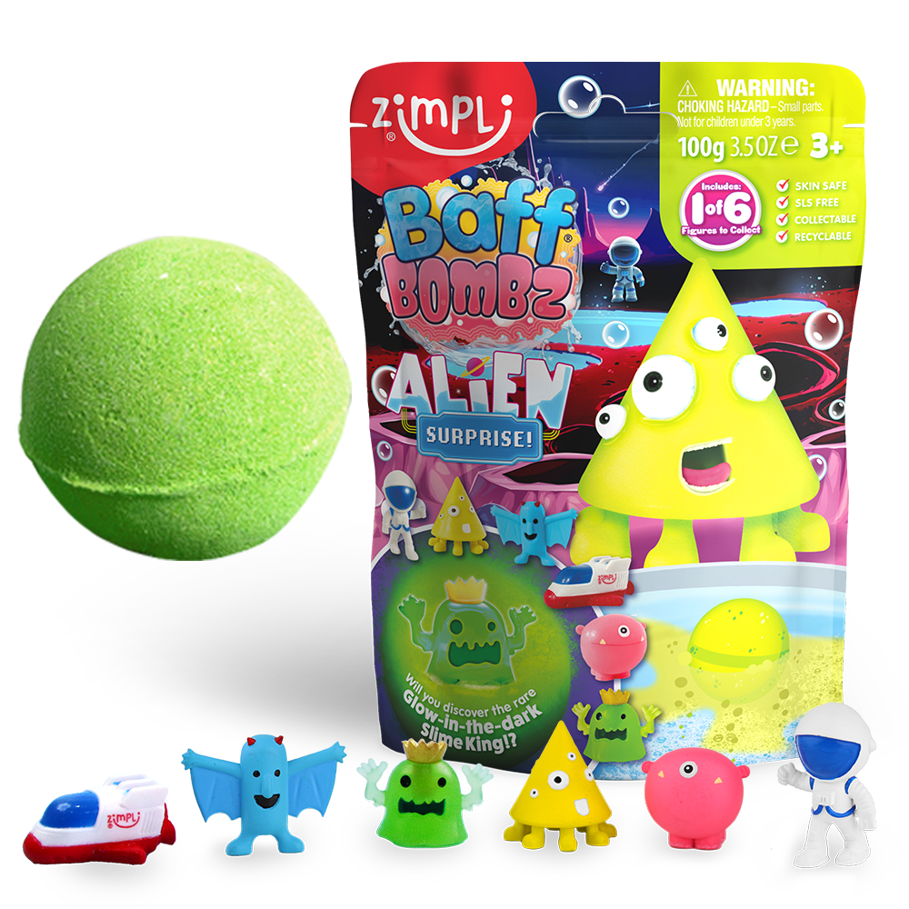Zimpli Kids - Wholesale Bath Bomb/Fizz - Zimpli Baff Bombz Surprise Alien Figure Large Bath Bomb0