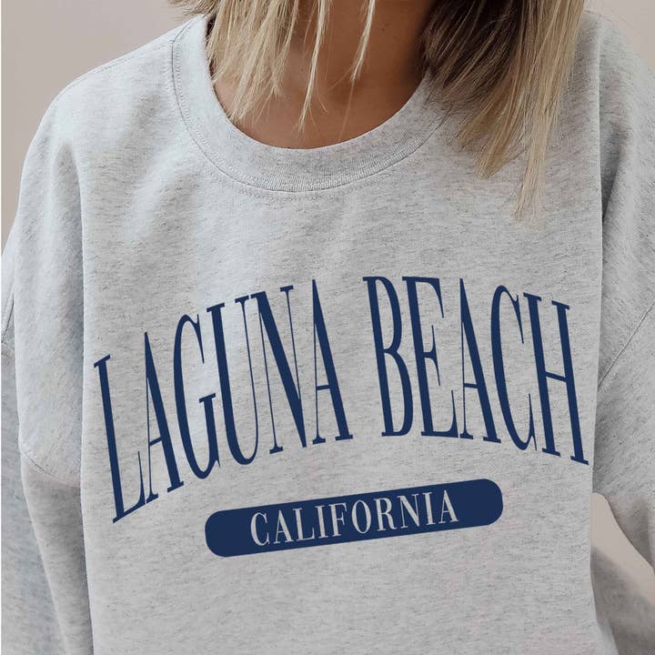 LAGUNA BEACH CALIFORNIA Oversized Graphic Sweatshirt for wholesale by A. BLUSH CO