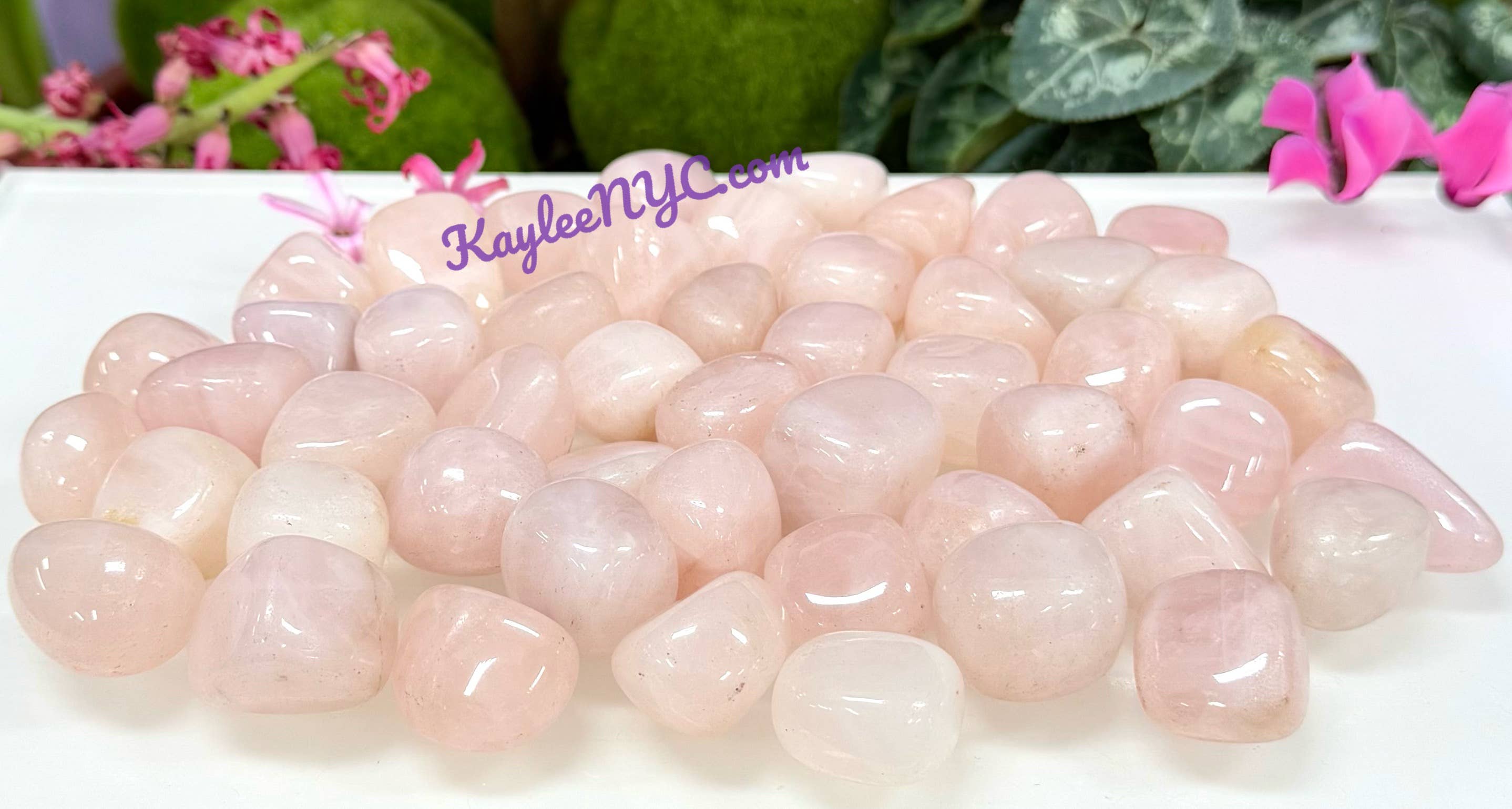 KayleeNYC - Wholesale Spiritual Stone/Crystal - Wholesale Lot 2 lbs Natural Rose Quartz tumble Stone2