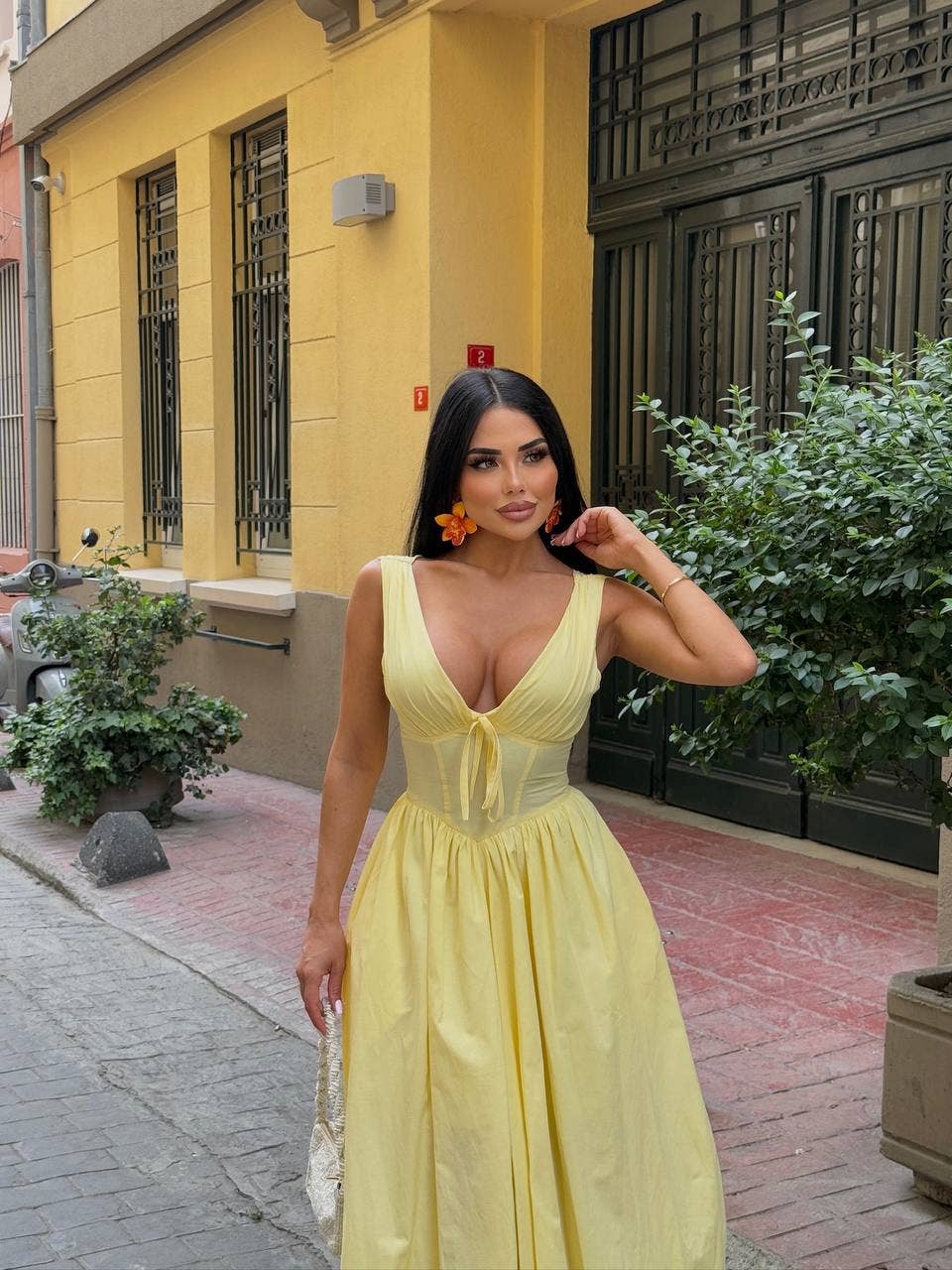 Standpoint Top – Vestido - Mulher por atacado – Vestido Riviera Maxi – Corpete – Laço Frontal – 120116