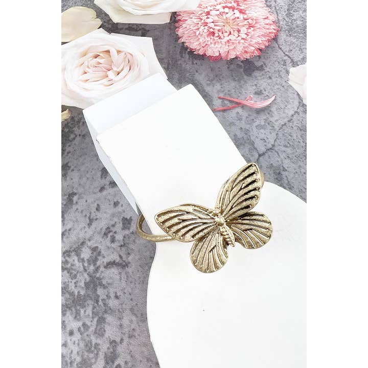 JHP Collection - Wholesale Cuff Bracelet - VINTAGE METAL BUTTERFLY CHARM BANGLE BRACELET8
