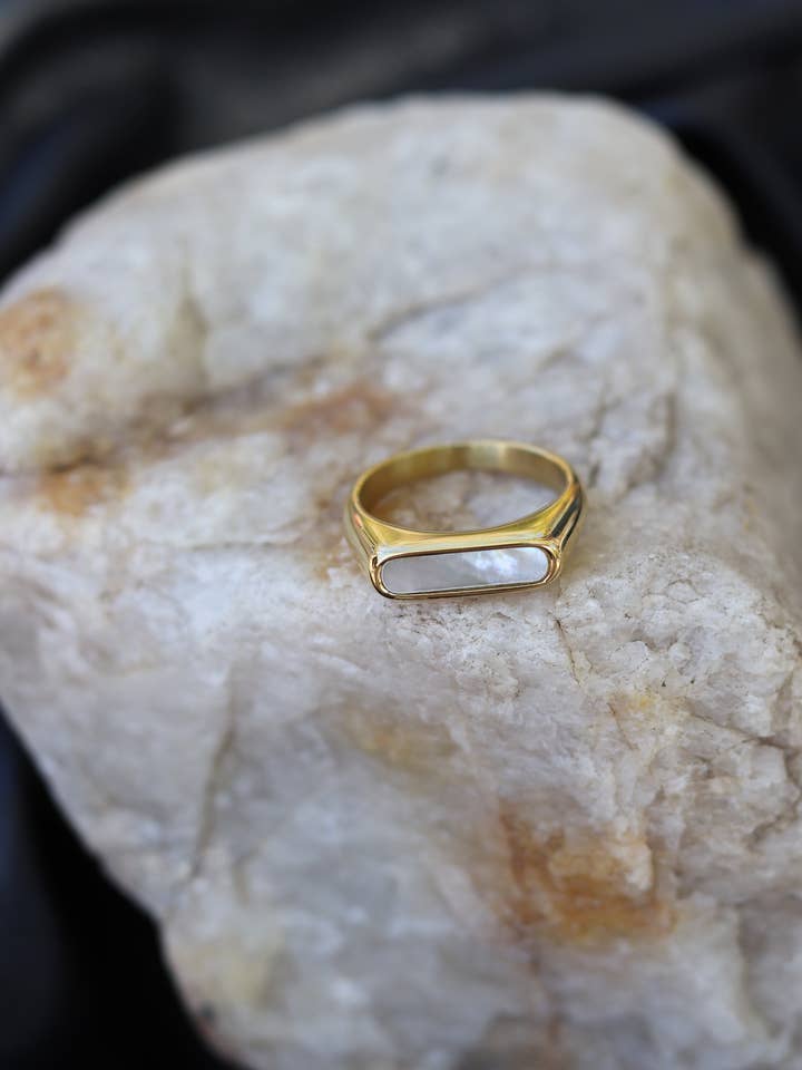 Rev Ring - Gold/White (Size options) WATER PROOF for wholesale by Cedar and Cypress Designs