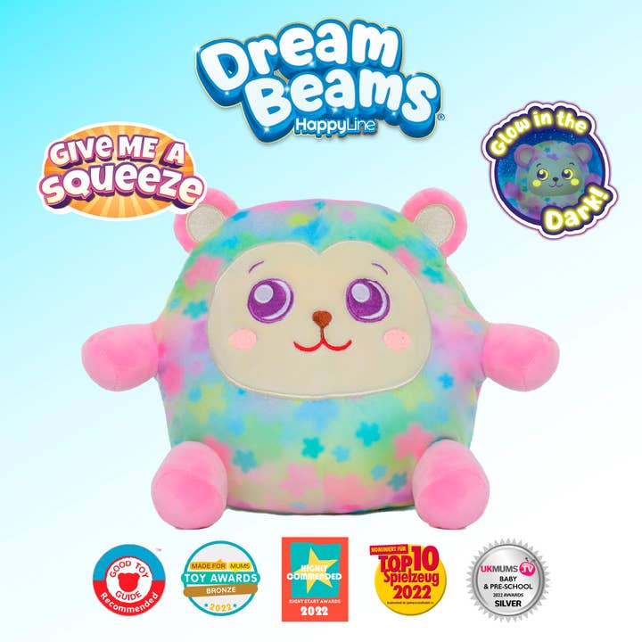 World Roller Toys - Wholesale Stuffed/Plush Toy - Kids & Baby - Mona the monkey | Glow in the Dark 7.5" Soft Plush Toy
