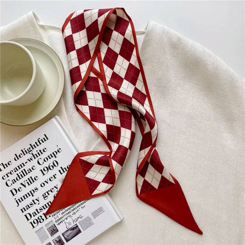 ShieldChic - Wholesale Scarf - Women's - Vintage Printed Slim Hair Silky Scarf9