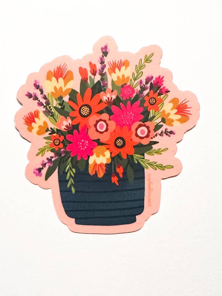 Vallmo i en kruka | Laptop klistermärke för wholesale av Courtney Going Places