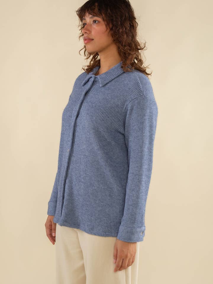 NLT - Wholesale Button Down Shirt - Women's - Shore Waffle Button Down Shirt