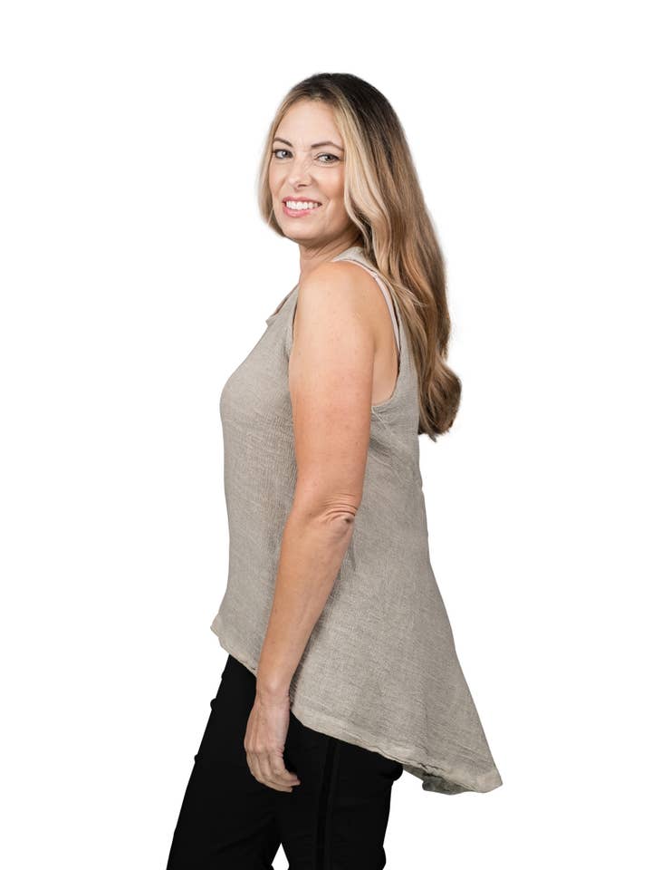 TINA Stephens Italy/Tees By Tina - Wholesale Tank Top - Women's - Lexa Lin-Co Tunic Tank (BT117)15