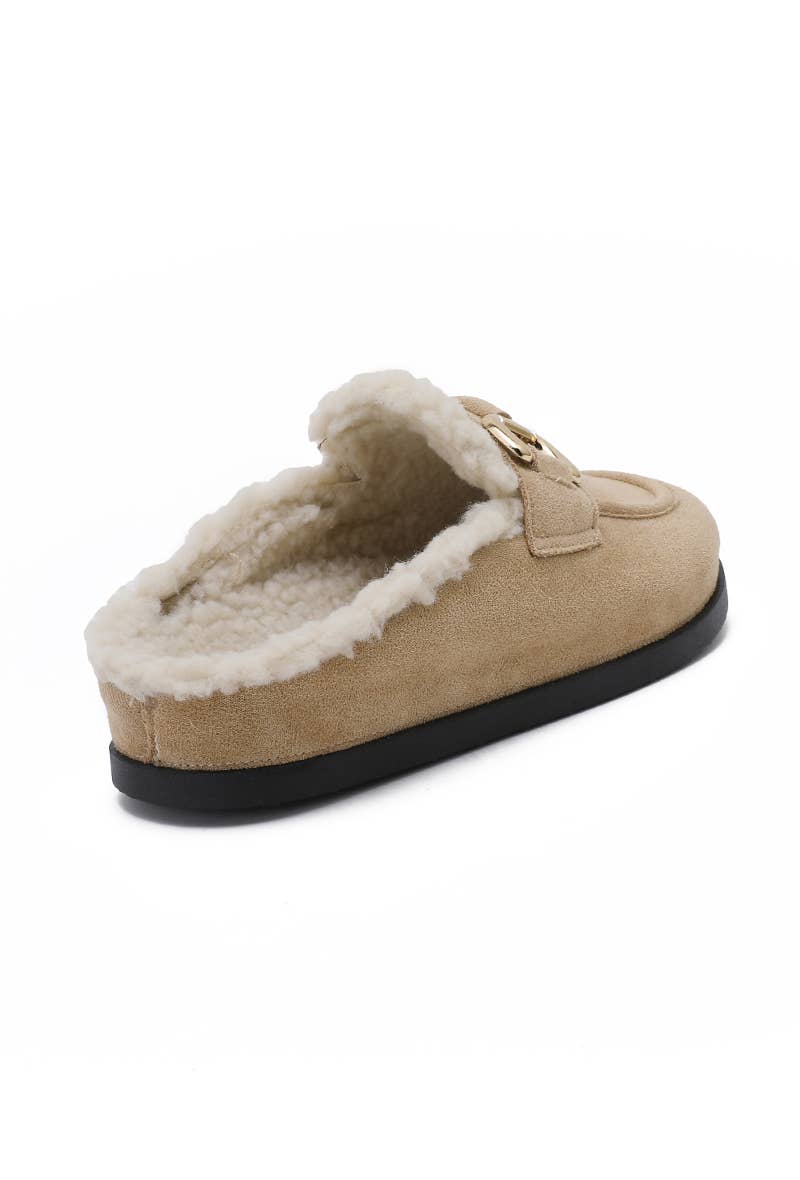Joia Paris - Vente Chaussons – unisexe - Mules fourrées avec boucle métal H8-976C20