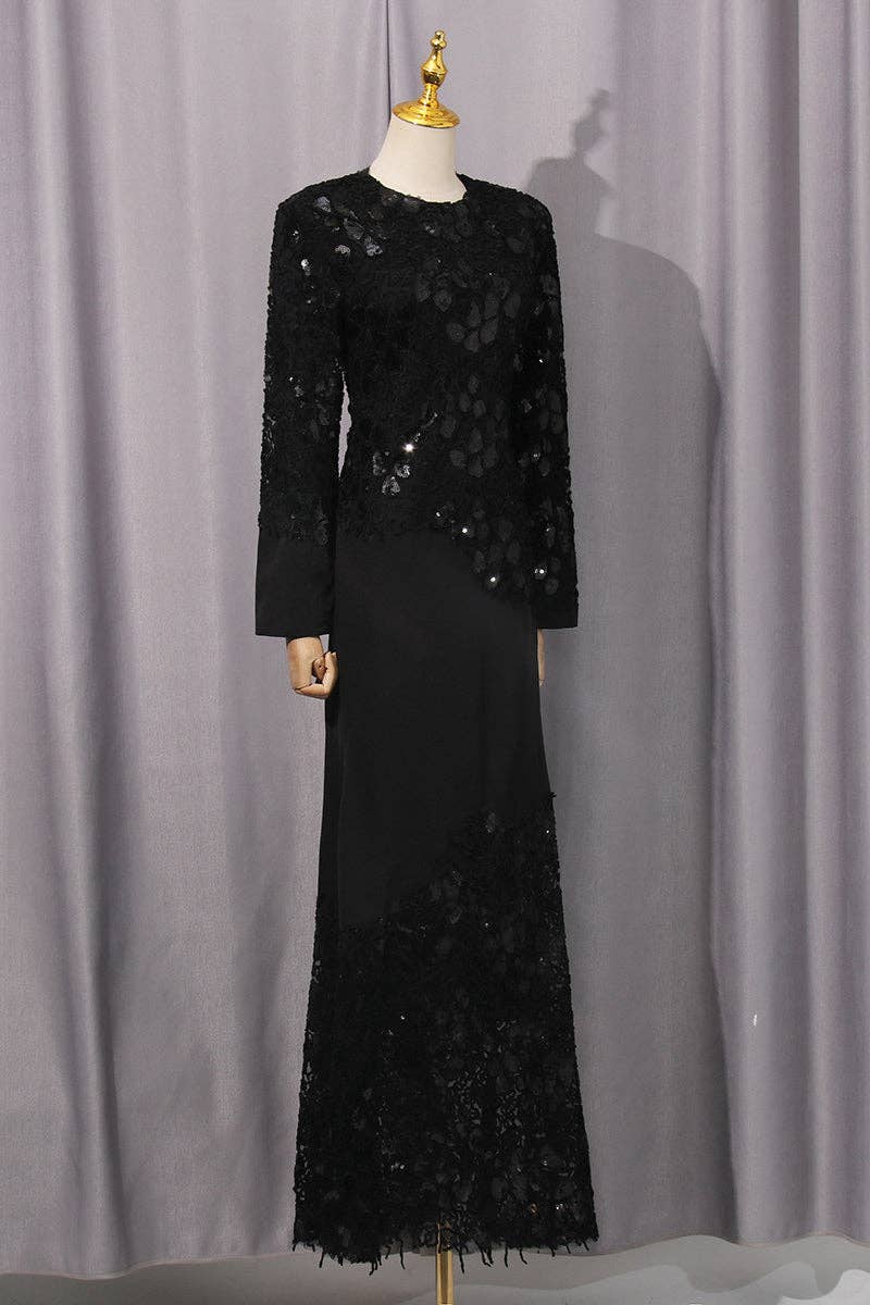 Mccolin - Wholesale Gown - Women's - Elegant Lace Overlay Evening Gown4