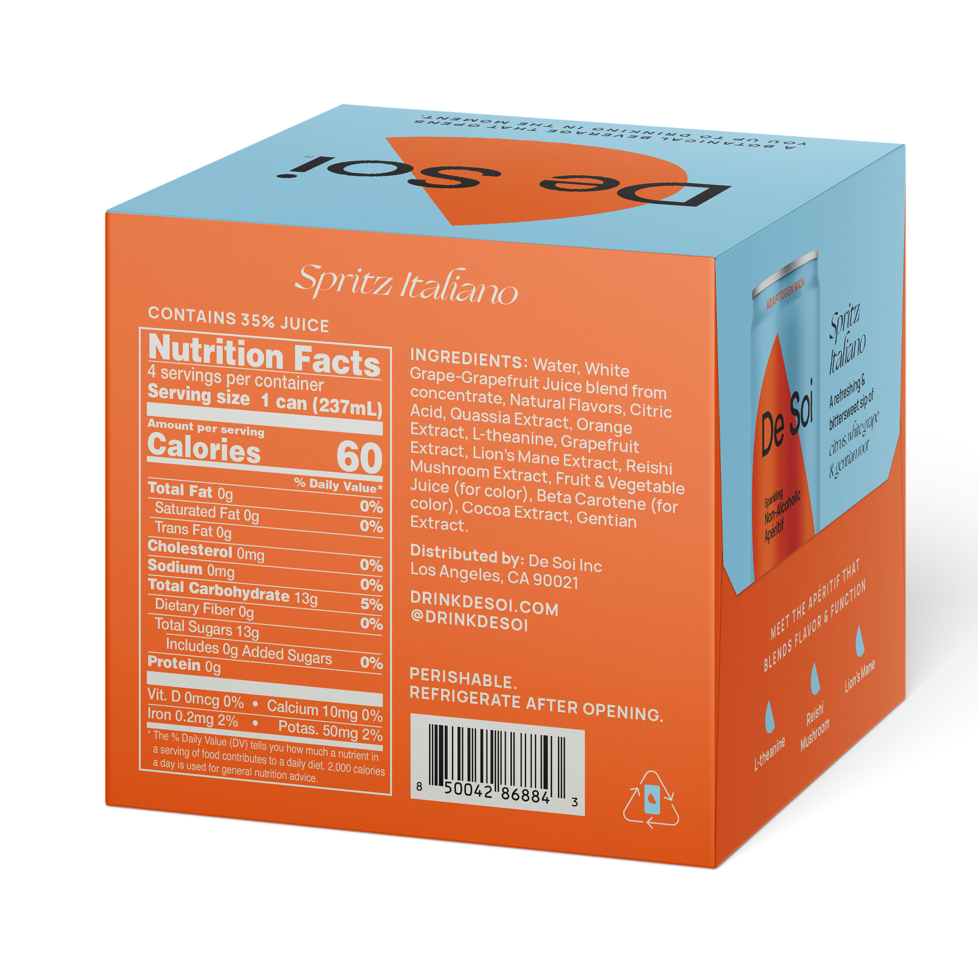 De Soi - Vente Apéritifs sans alcool/mocktails - Boîtes Spritz Italiano - Caisse principale (24 unités)1