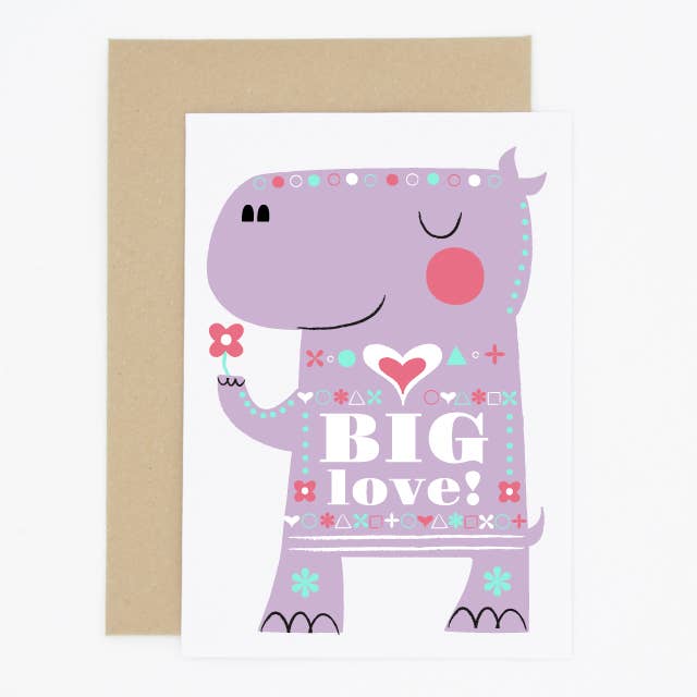Biglietto d'amore Mondo Hippo per la vendita all'ingrosso da parte di Madame Annie et Fils